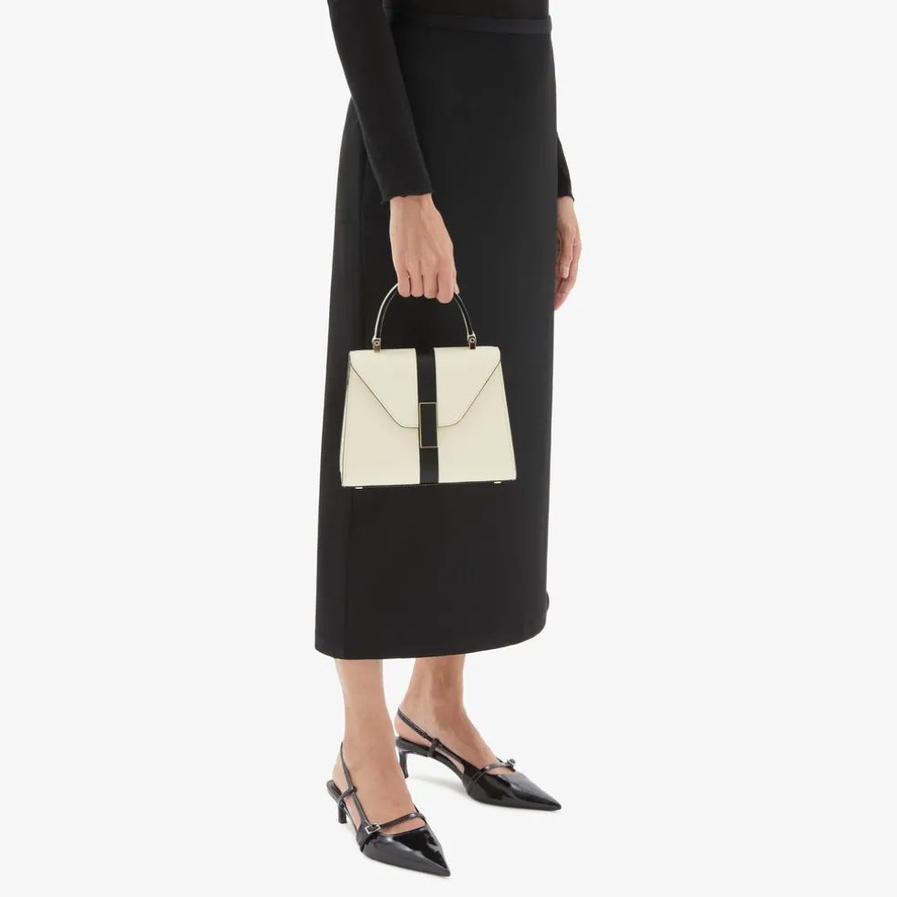 Iside Intarsia Line Top Handle Mini Bag