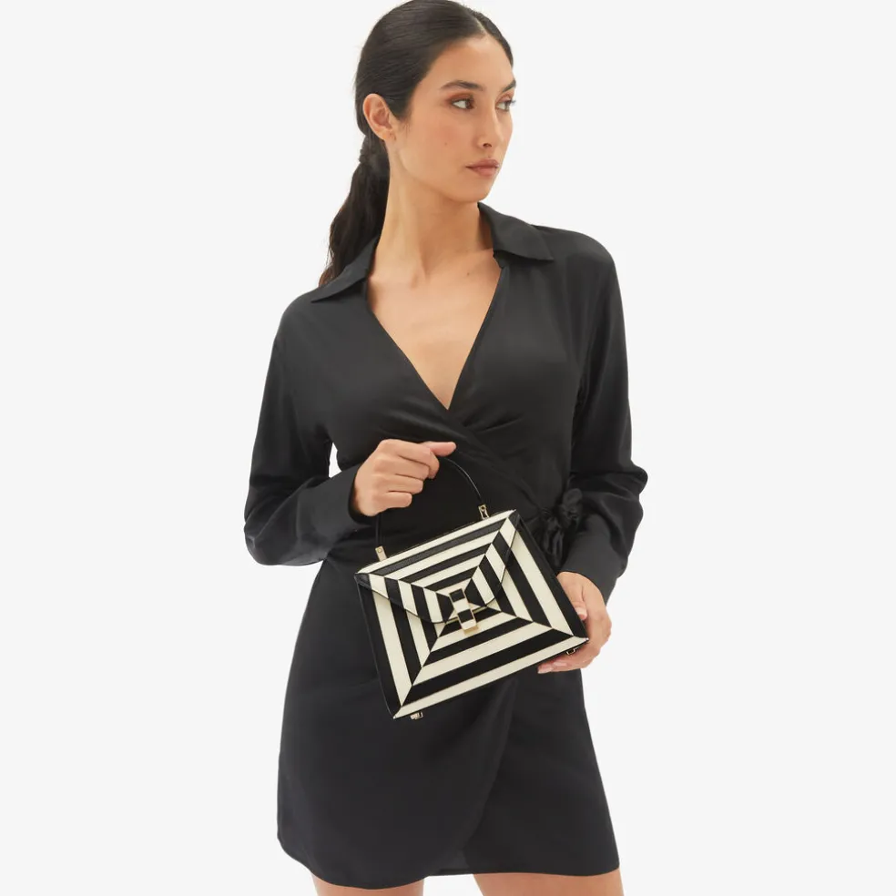 Iside Intarsia Optical Top Handle Mini Bag