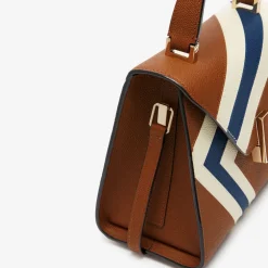 Iside Intarsia V-Stripes Top Handle Mini Bag
