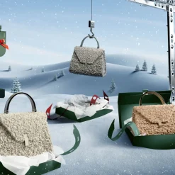 Iside Shearling Top Handle Mini Bag