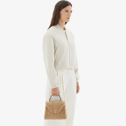 Iside Shearling Top Handle Mini Bag