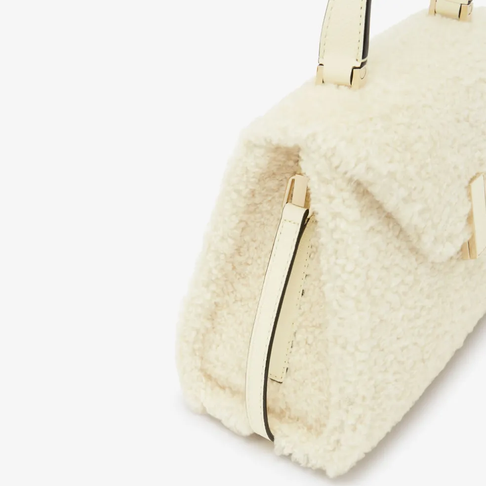 Iside Shearling Top Handle Mini Bag
