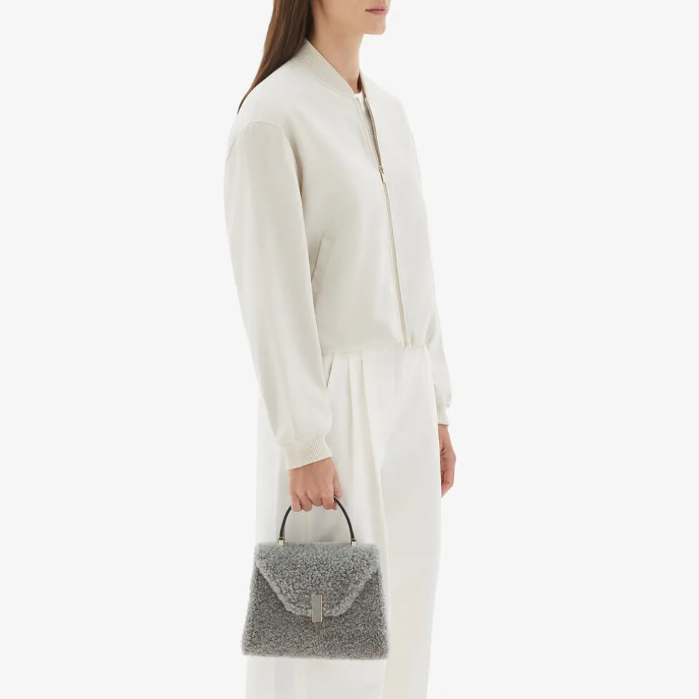 Iside Shearling Top Handle Mini Bag