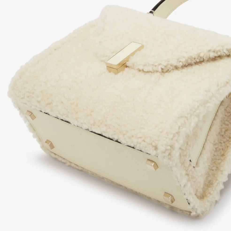 Iside Shearling Top Handle Mini Bag