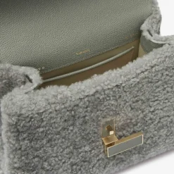 Iside Shearling Top Handle Mini Bag