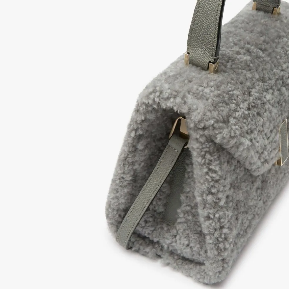Iside Shearling Top Handle Mini Bag