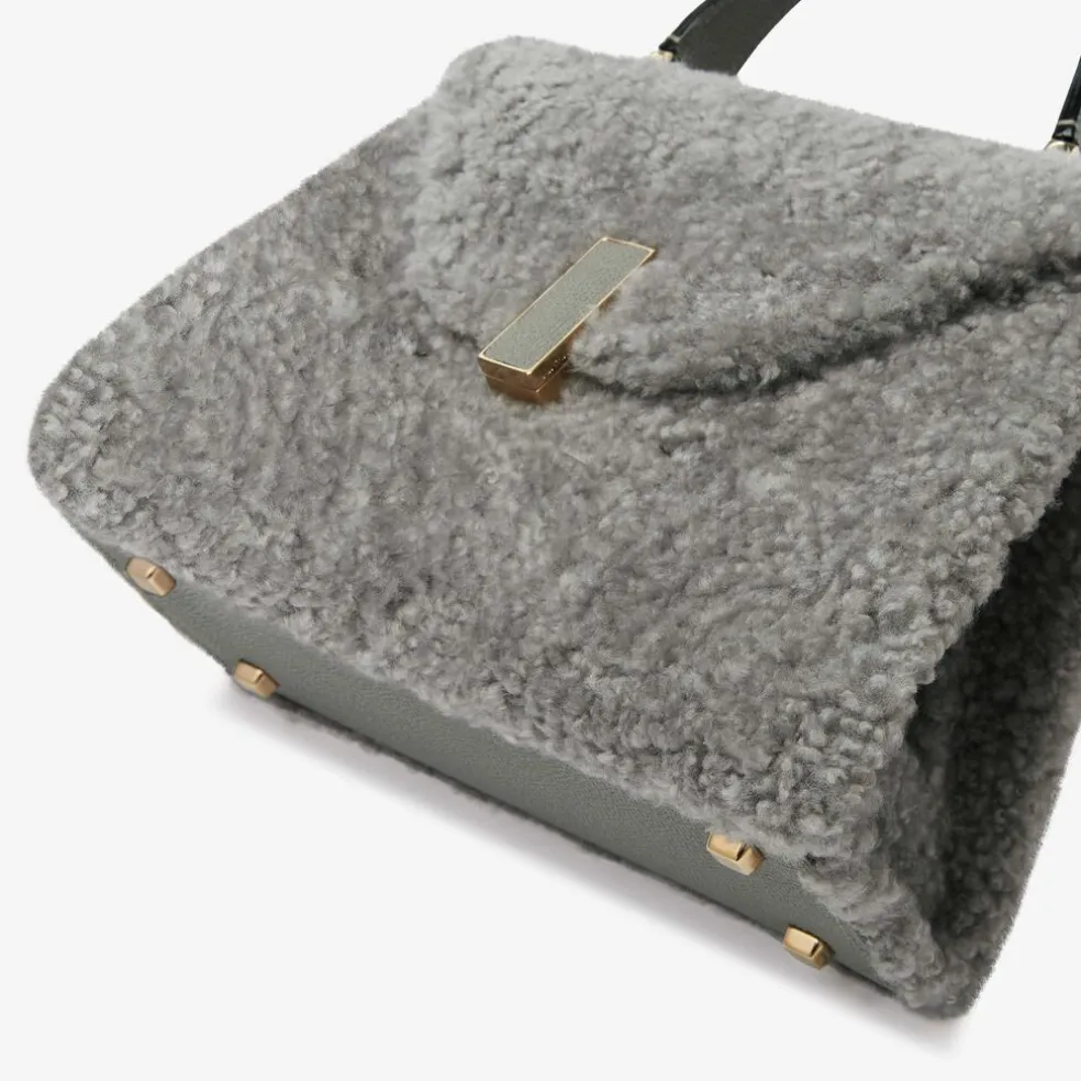 Iside Shearling Top Handle Mini Bag