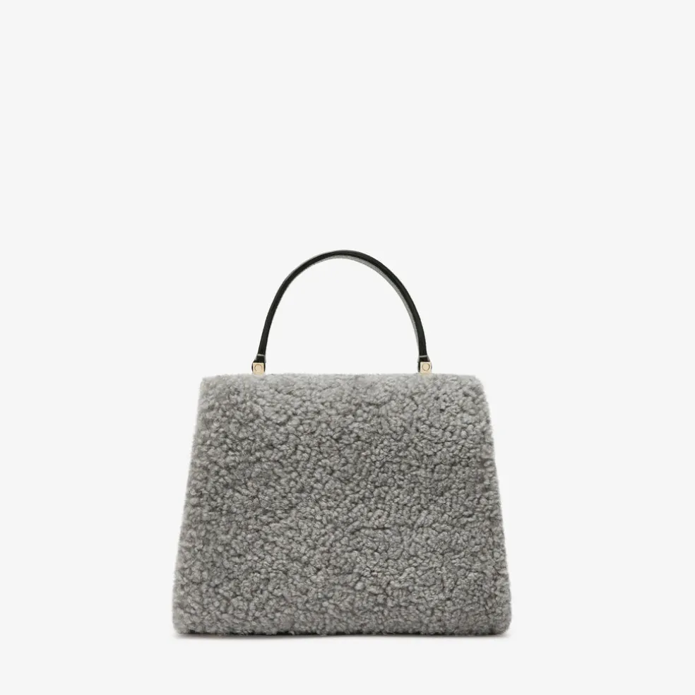 Iside Shearling Top Handle Mini Bag