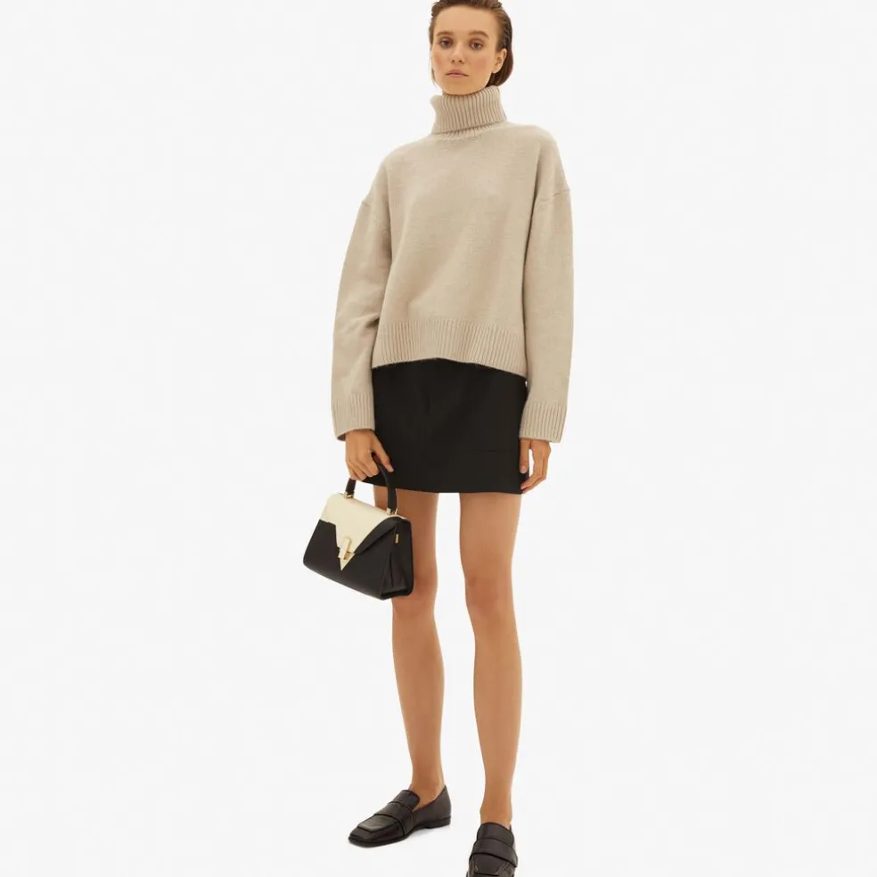 Iside V Intarsia Top Handle Mini Bag