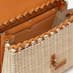 Iside Wicker Top Handle Medium Bag