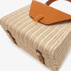 Iside Wicker Top Handle Medium Bag