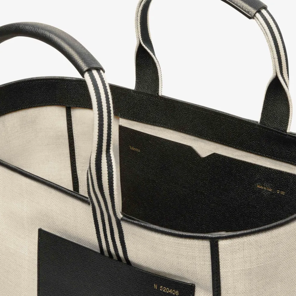 Linear Fabric Large Tote Bag