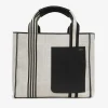 Linear Fabric Medium Tote Bag