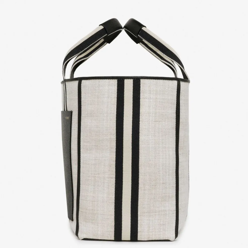 Linear Fabric Medium Tote Bag