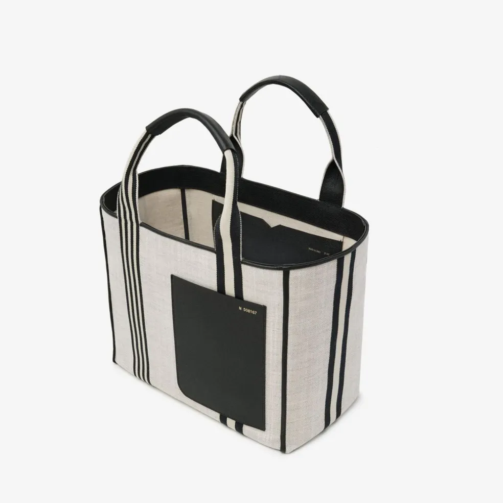 Linear Fabric Medium Tote Bag
