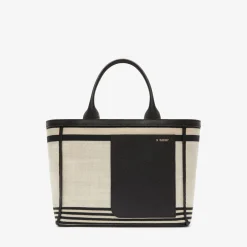Linear Fabric Mini Tote Bag