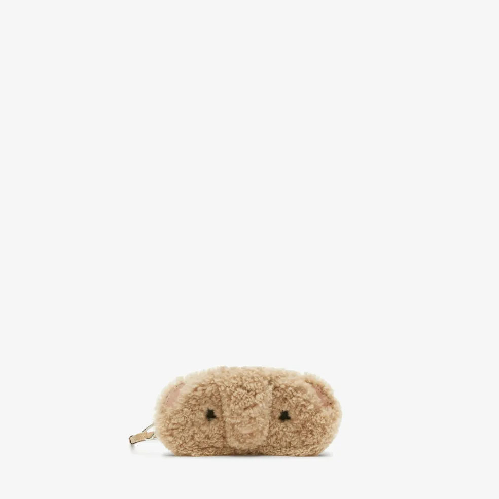 Shearling Bear Glasses Case With Lanyard