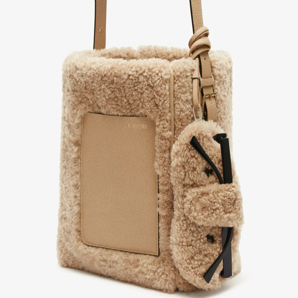 Shearling Bear Glasses Case With Lanyard