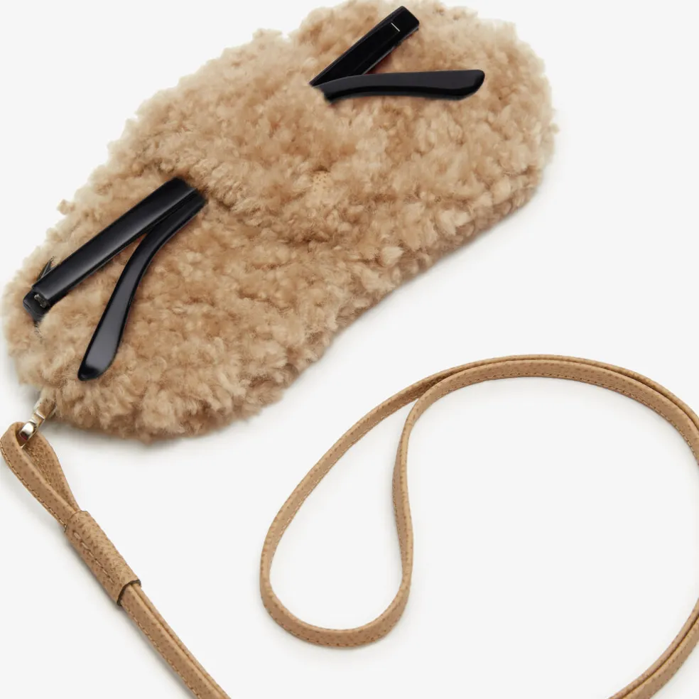 Shearling Glasses Case With Lanyard