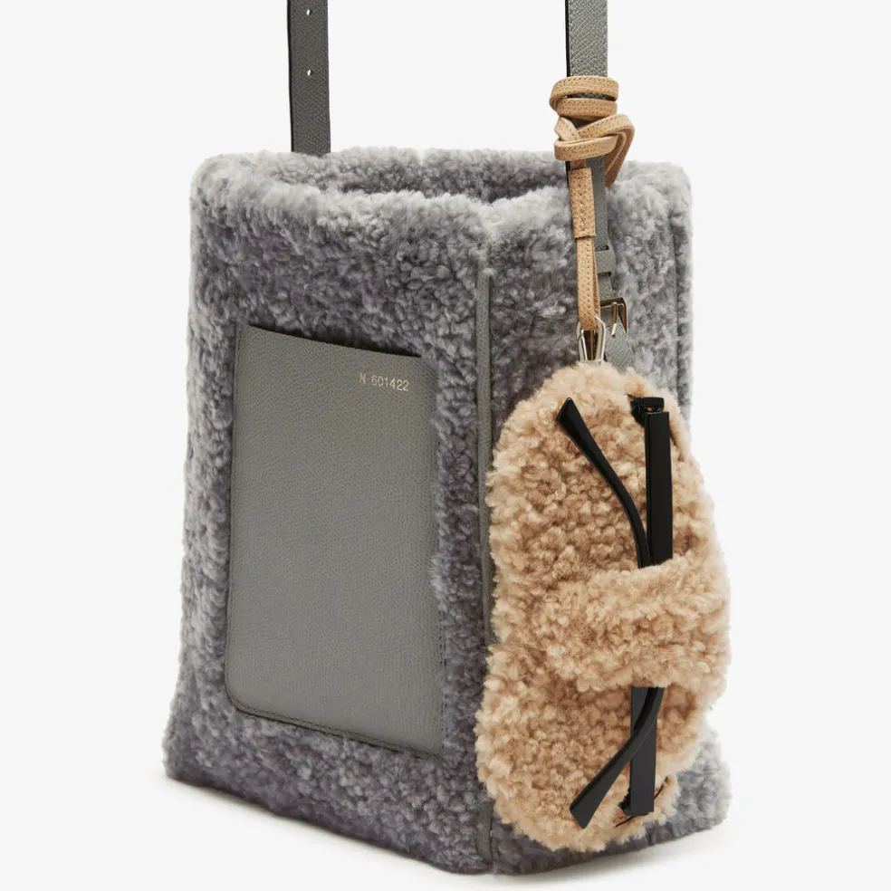 Shearling Glasses Case With Lanyard