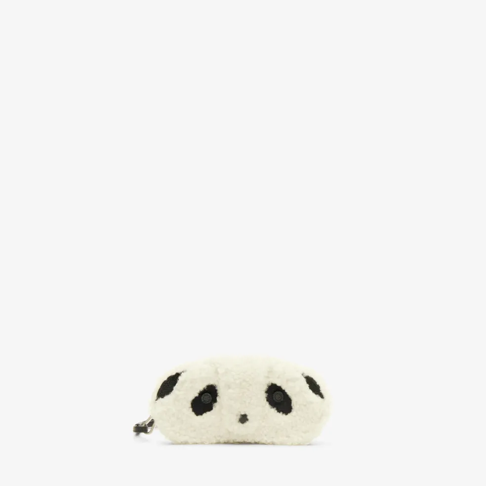 Shearling Panda Glasses Case With Lanyard