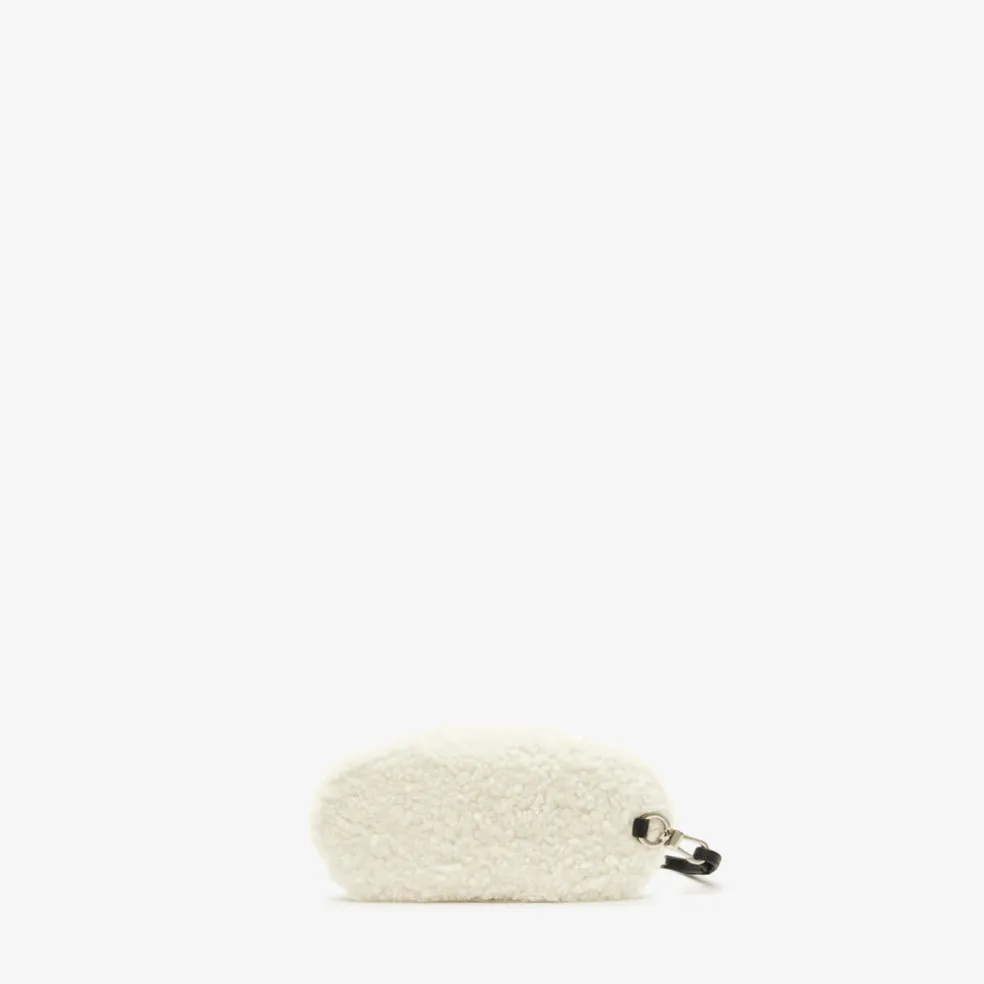 Shearling Panda Glasses Case With Lanyard