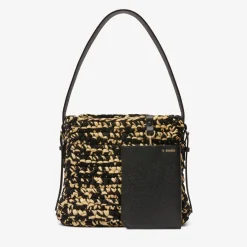 Soft Raffia And Cotton Bucket Mini Bag