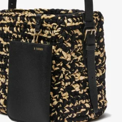 Soft Raffia And Cotton Bucket Mini Bag