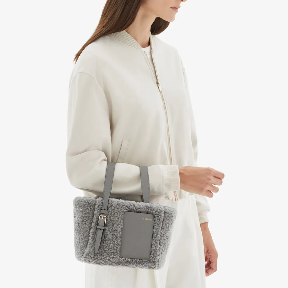 Soft Shearling Bucket Micro Bag