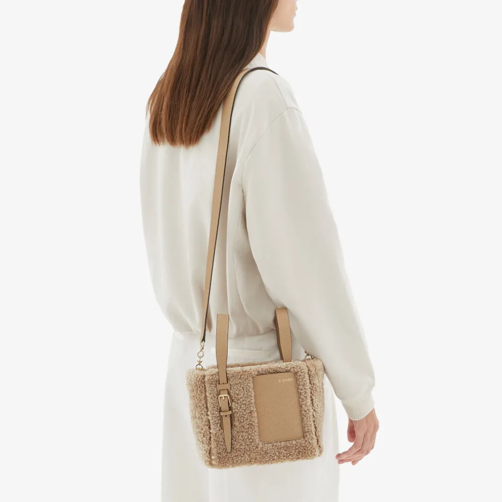 Soft Shearling Bucket Micro Bag