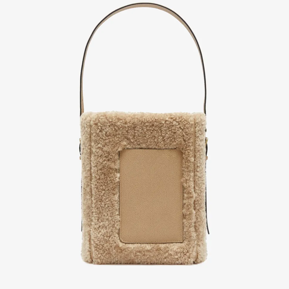 Soft Shearling Bucket Mini Bag